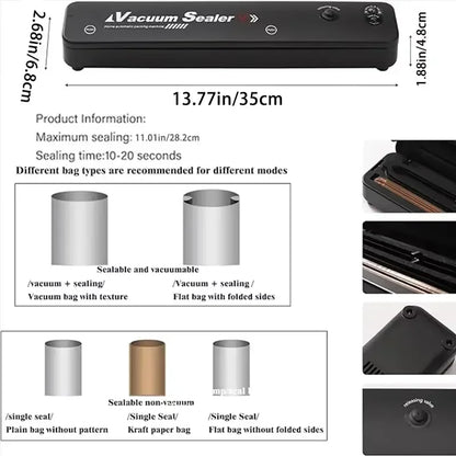 220V/110V electric vacuum sealant packaging machine, with vacuum bag link household food fresh black vacuum sealing machine NEW